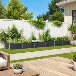 Reliable Galvanised Steel Planter: 580x100x45cm Anthracite