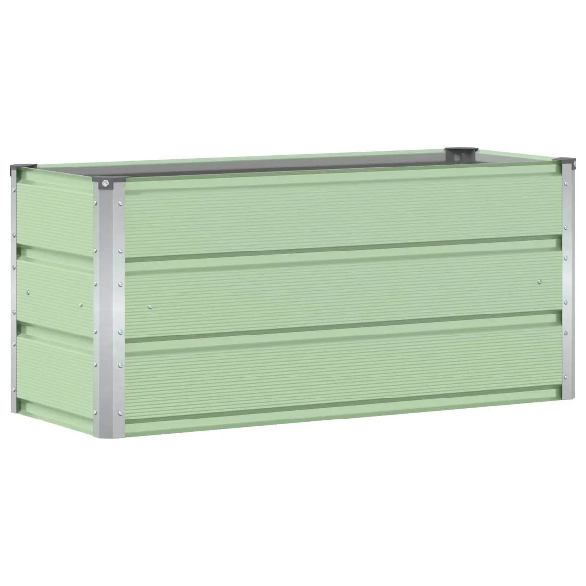 Steel Planter Garden Container Indoor Outdoor 100 x 40 x 45 cm Green