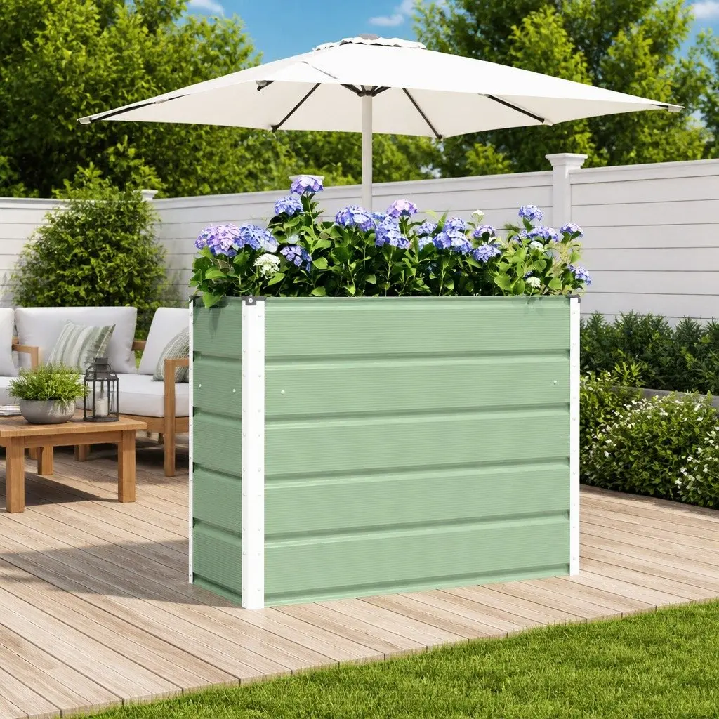 Steel Planter Indoor Outdoor Use Large Green 100x40x75cm
