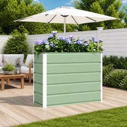 Practical Green Steel Planter for Any Environment