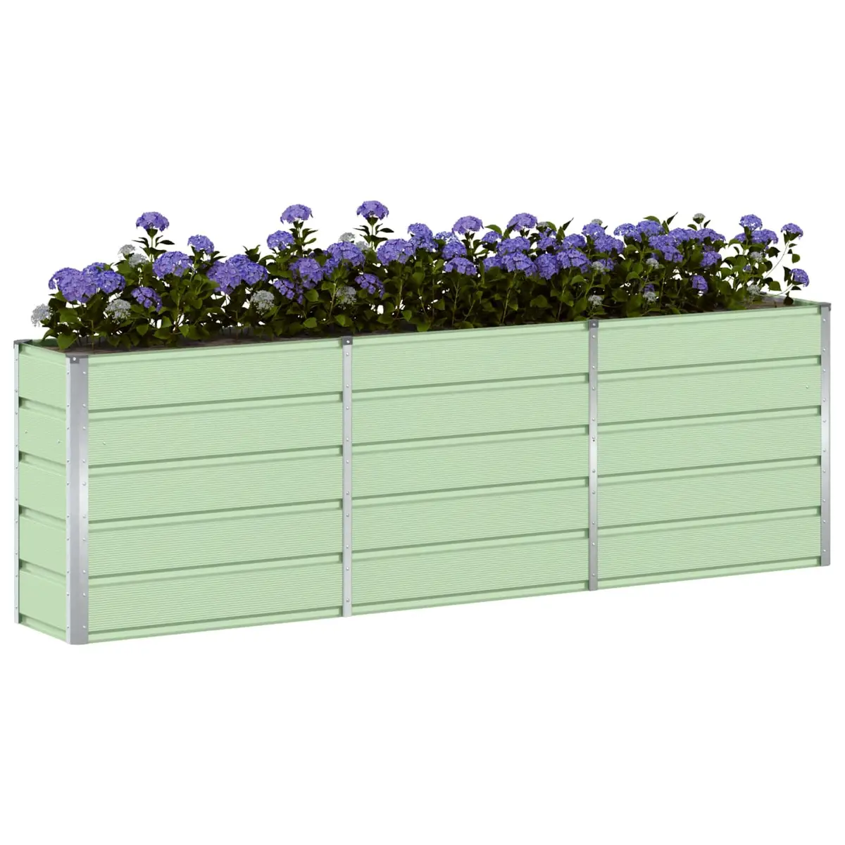 Steel Planter Indoor Outdoor Garden Patio Raised Bed 240 x 40 x 75 cm Green