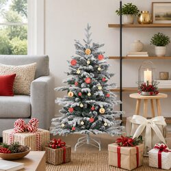 Christmas Bauble Set 40 Pieces Red Gold Plastic Holiday Tree Ornaments