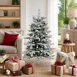 Christmas Bauble Ornament Set 40 Pieces Black White Modern Holiday Tree