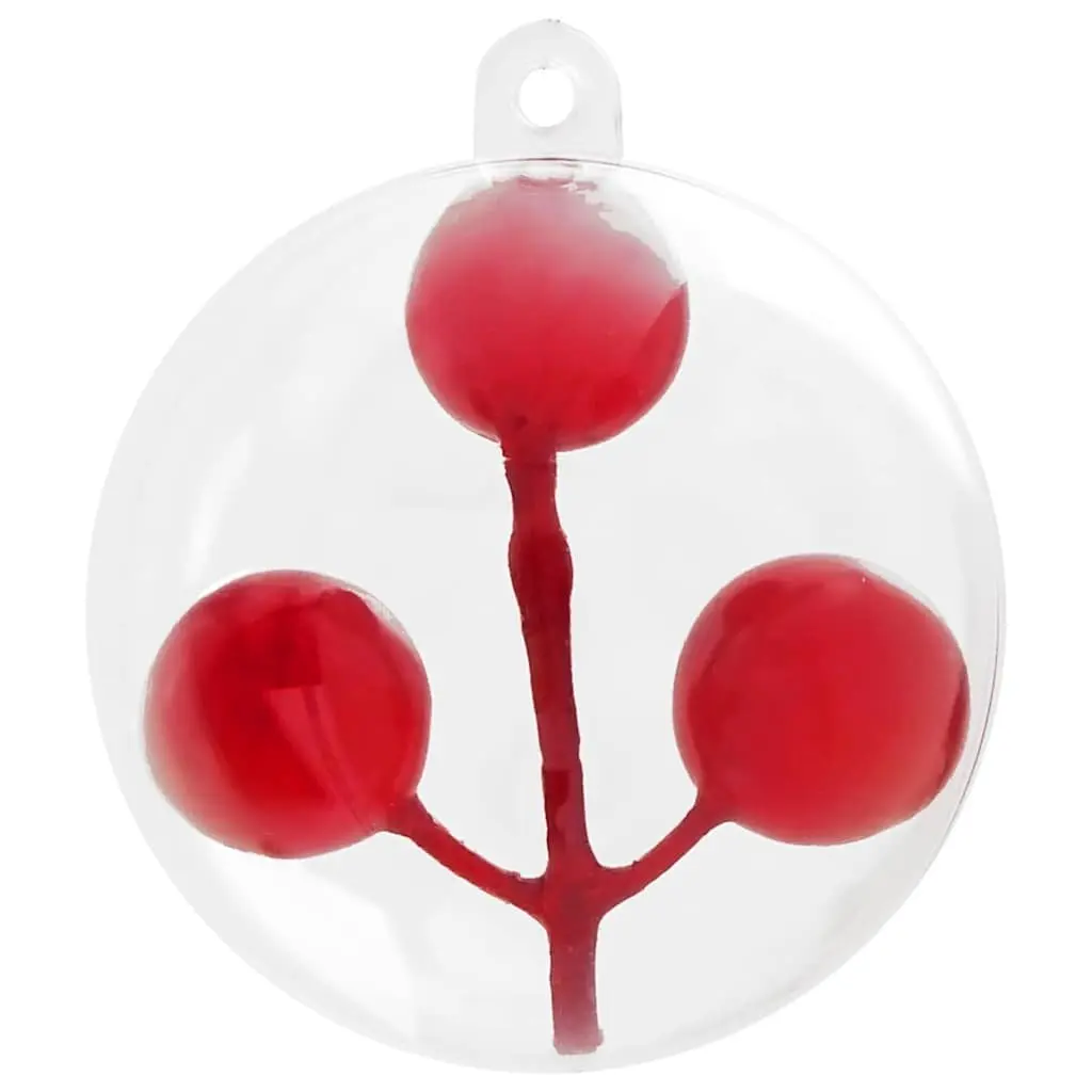 Christmas Bauble Ornaments 8 cm Transparent 25 Piece Holiday Tree Decorations