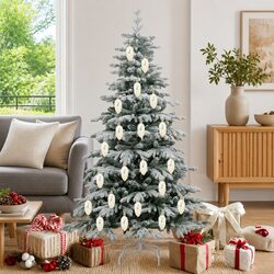 Warm and Reassuring Gold Pine Cone Ball Ornaments Set
