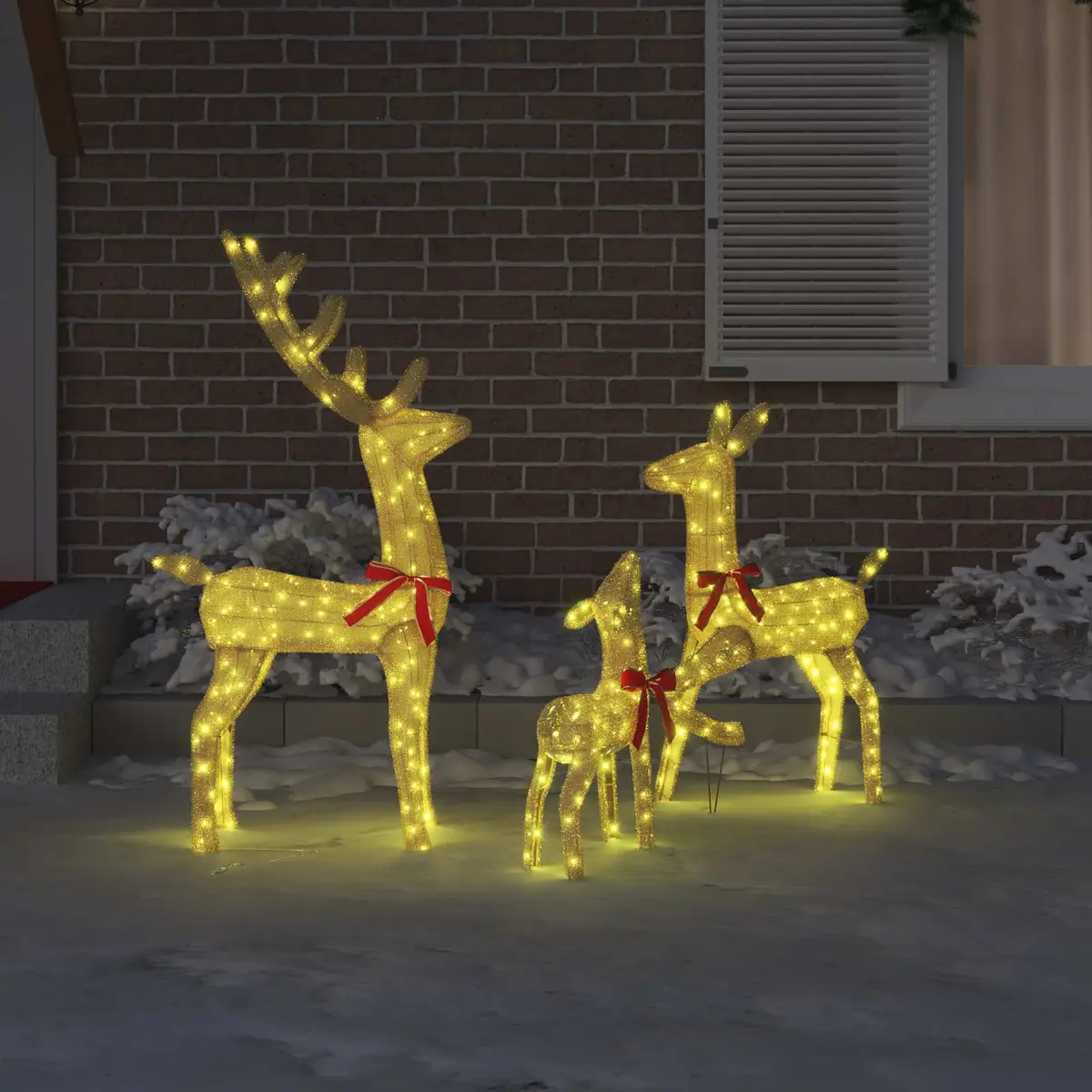 Reindeer Decoration LED Lights Warm White 3 Piece Indoor Outdoor