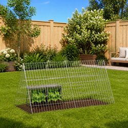 Rabbit Cage Outdoor Garden Small Animal Hutch Galvanised Steel 110x55x55cm