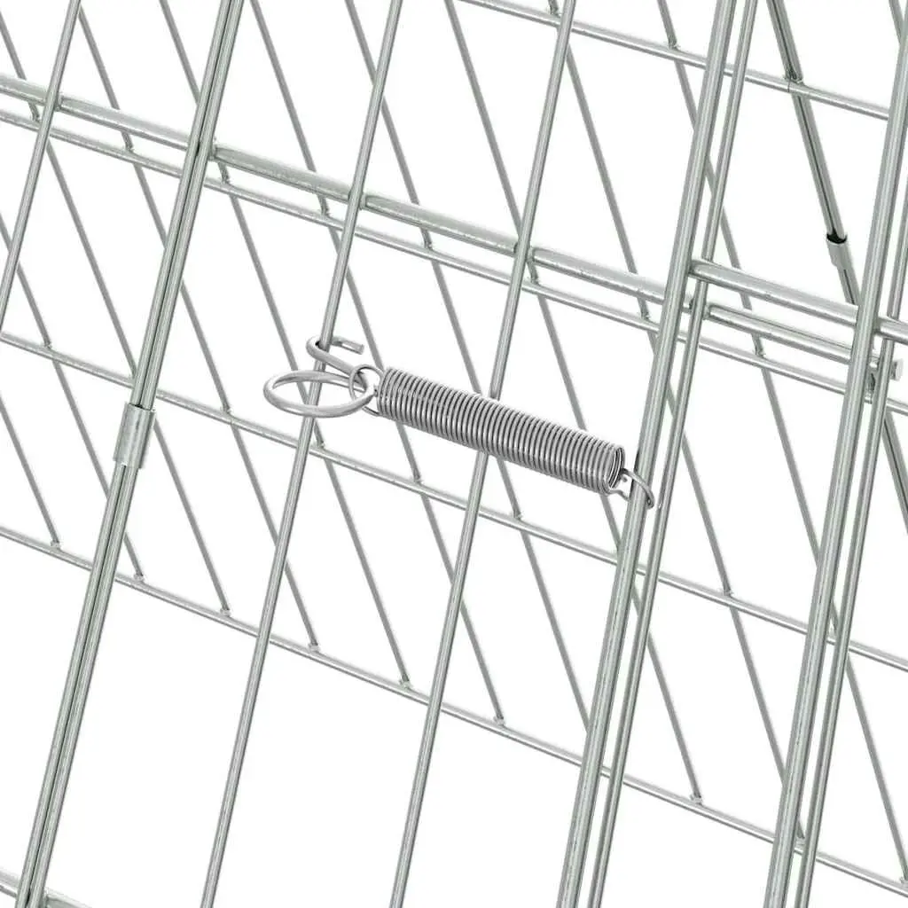 Rabbit Cage Outdoor Garden Pet Habitat Galvanised Steel 215 x 55 x 55 cm Silver