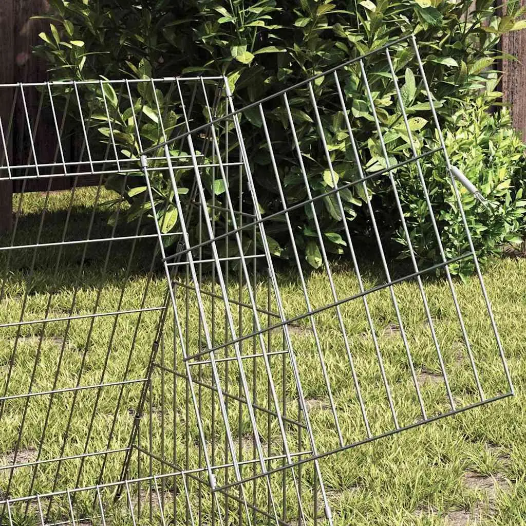 Rabbit Cage Outdoor Small Animal Habitat 430x55x55cm Silver Galvanised Steel