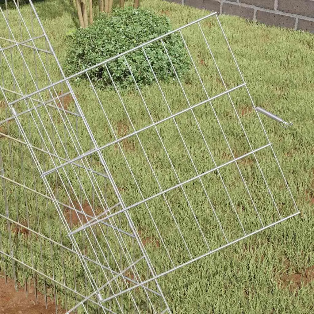 Outdoor Rabbit Cage Galvanised Steel 110x100x85cm Silver Enclosure for Small Animals