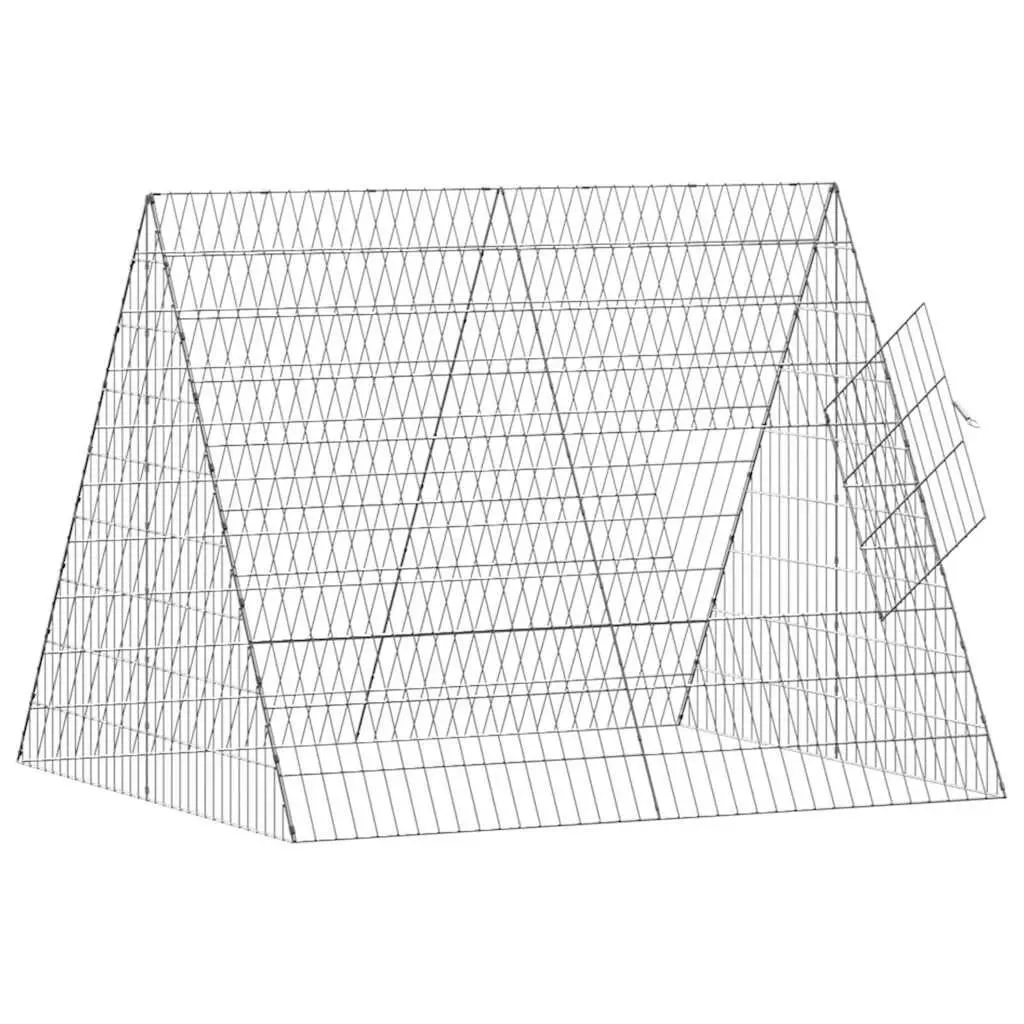 Outdoor Rabbit Cage Galvanised Steel 110x100x85cm Silver Enclosure for Small Animals