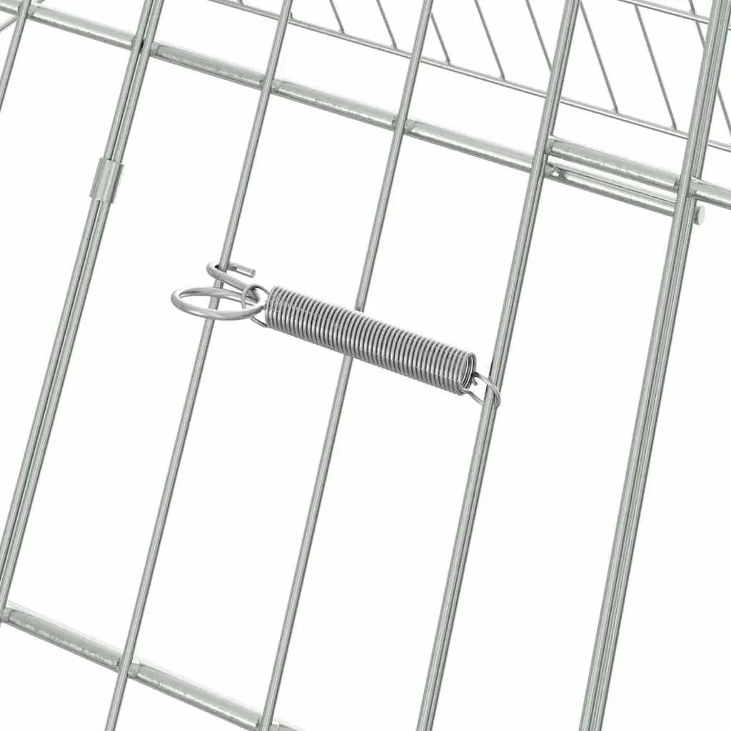 Outdoor Rabbit Cage Galvanised Steel 110x100x85cm Silver Enclosure for Small Animals