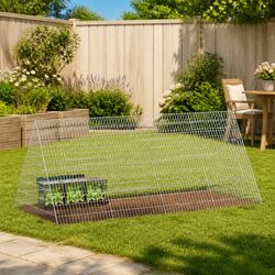 Rabbit Cage Outdoor Galvanised Steel Silver 215 x 100 x 85 cm Weatherproof Pet