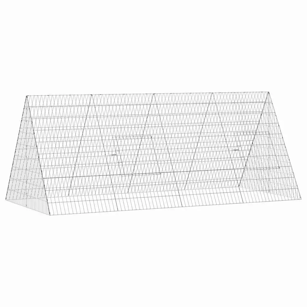 Rabbit Cage Outdoor Galvanised Steel Silver 215 x 100 x 85 cm