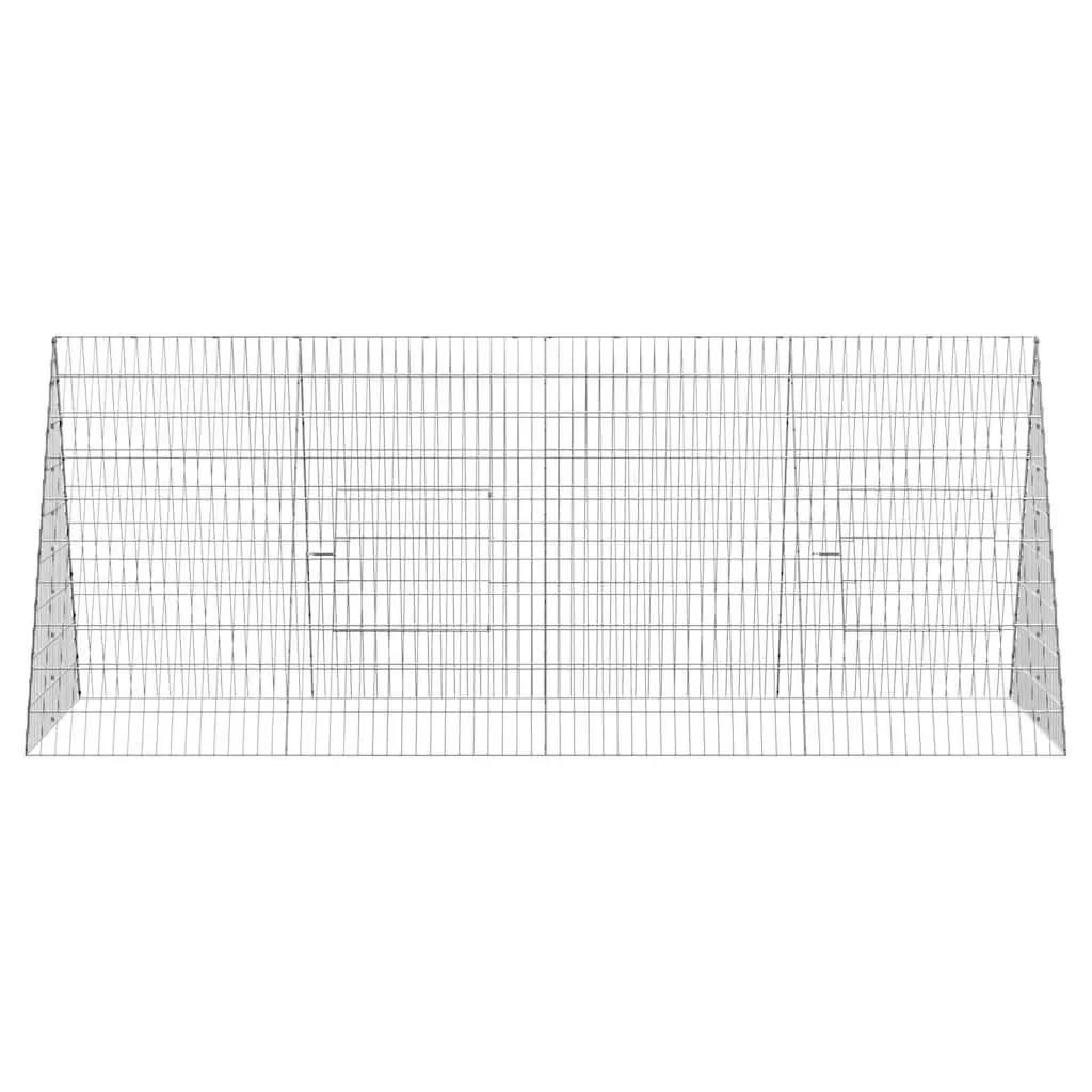 Rabbit Cage Outdoor Galvanised Steel Silver 215 x 100 x 85 cm