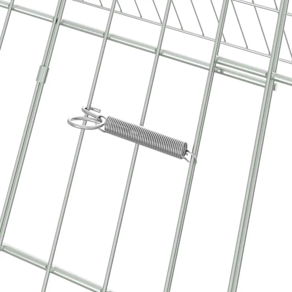 Rabbit Cage Outdoor Galvanised Steel Silver 215 x 100 x 85 cm