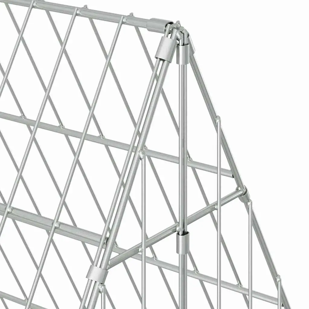 Rabbit Cage Outdoor Galvanised Steel Silver 215 x 100 x 85 cm
