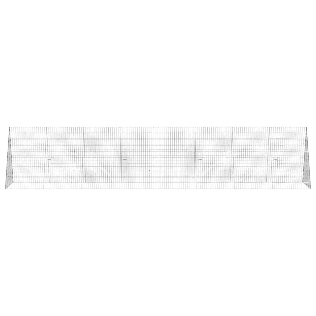 Rabbit Cage Outdoor Silver Galvanised Steel 430 x 100 x 85 cm Pet Enclosure