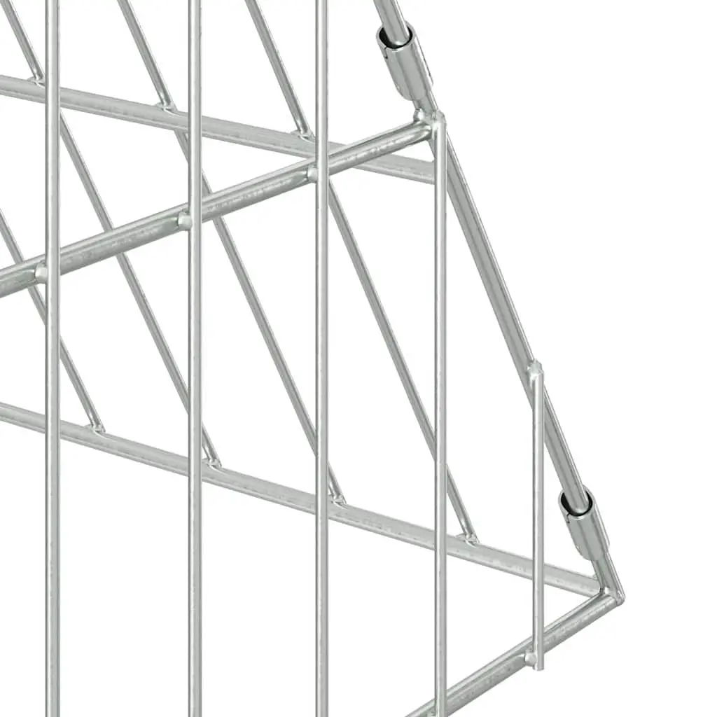 Rabbit Cage Outdoor Silver Galvanised Steel 430 x 100 x 85 cm Pet Enclosure