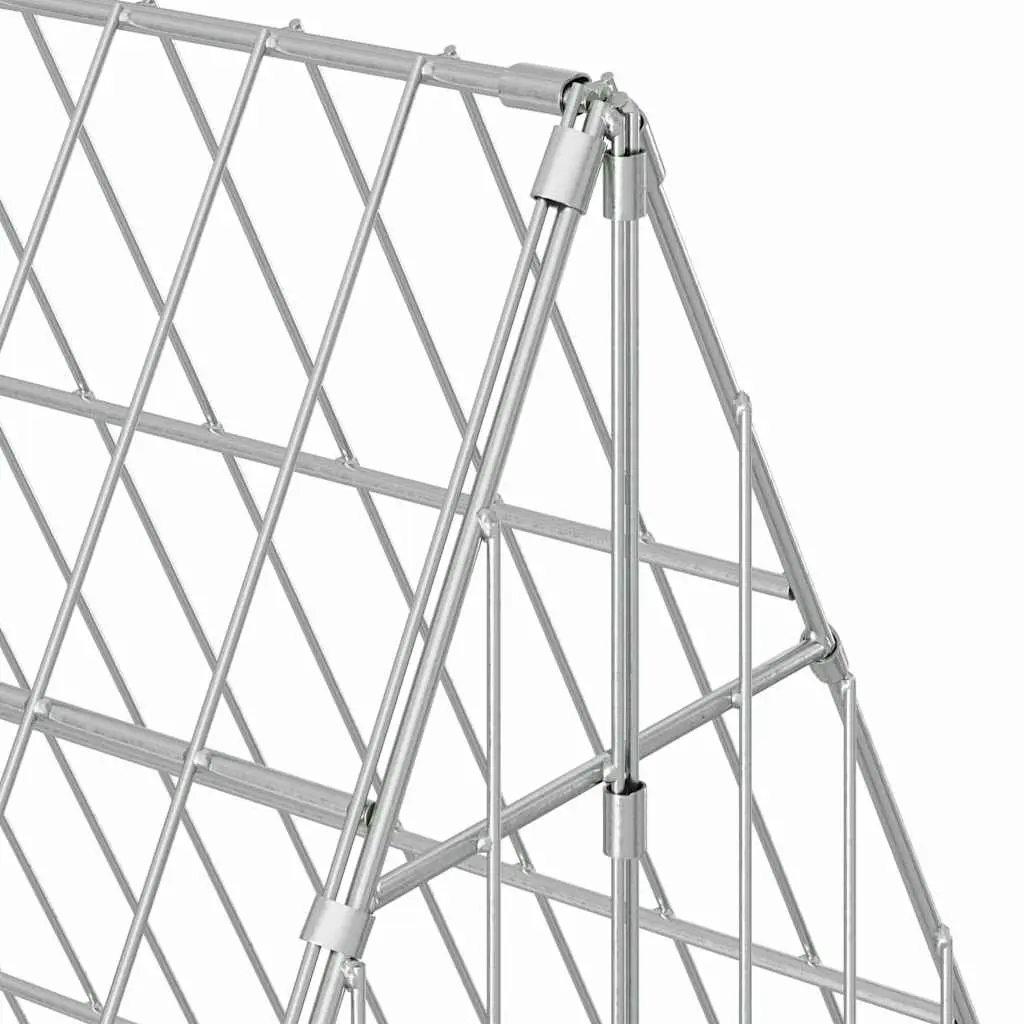 Rabbit Cage Outdoor Silver Galvanised Steel 430 x 100 x 85 cm Pet Enclosure