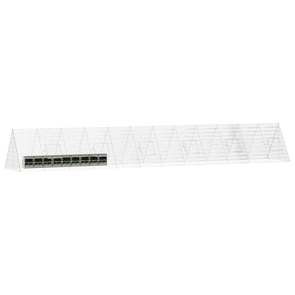 Rabbit Cage Outdoor Enclosure 650x100x85cm Silver Galvanised Steel
