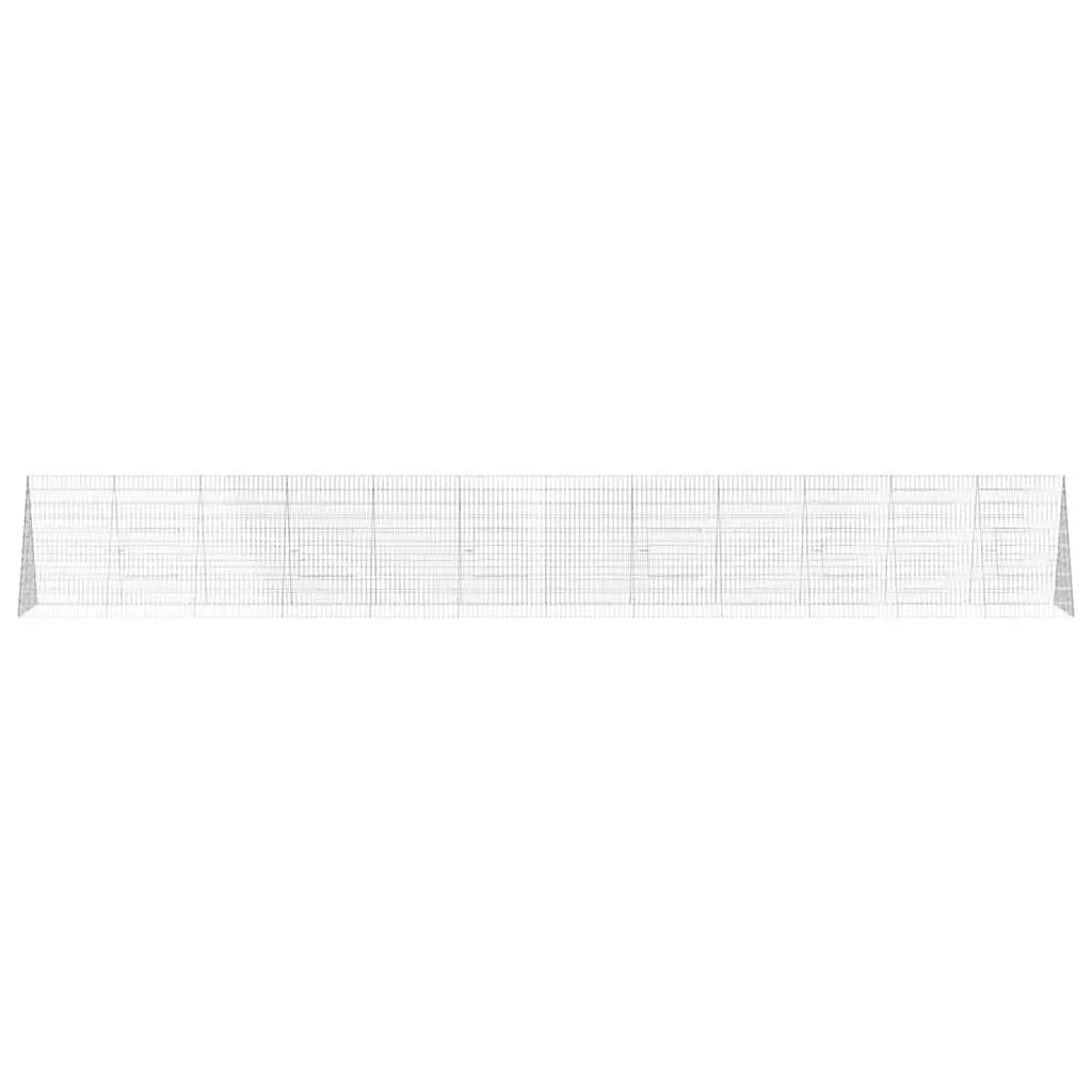 Rabbit Cage Outdoor Enclosure 650x100x85cm Silver Galvanised Steel