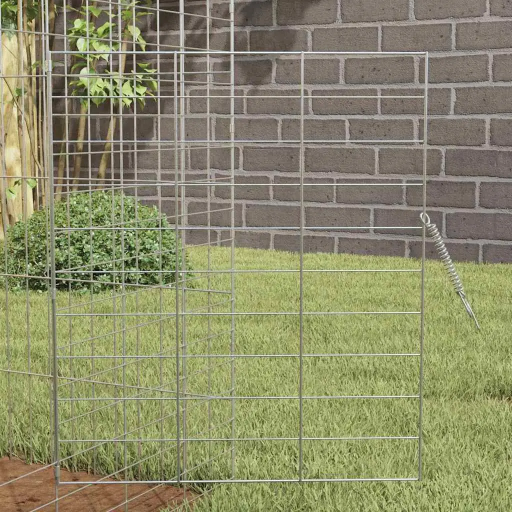 Rabbit Cage Outdoor Silver 100 x 78 x 78 cm Galvanised Steel Garden Habitat