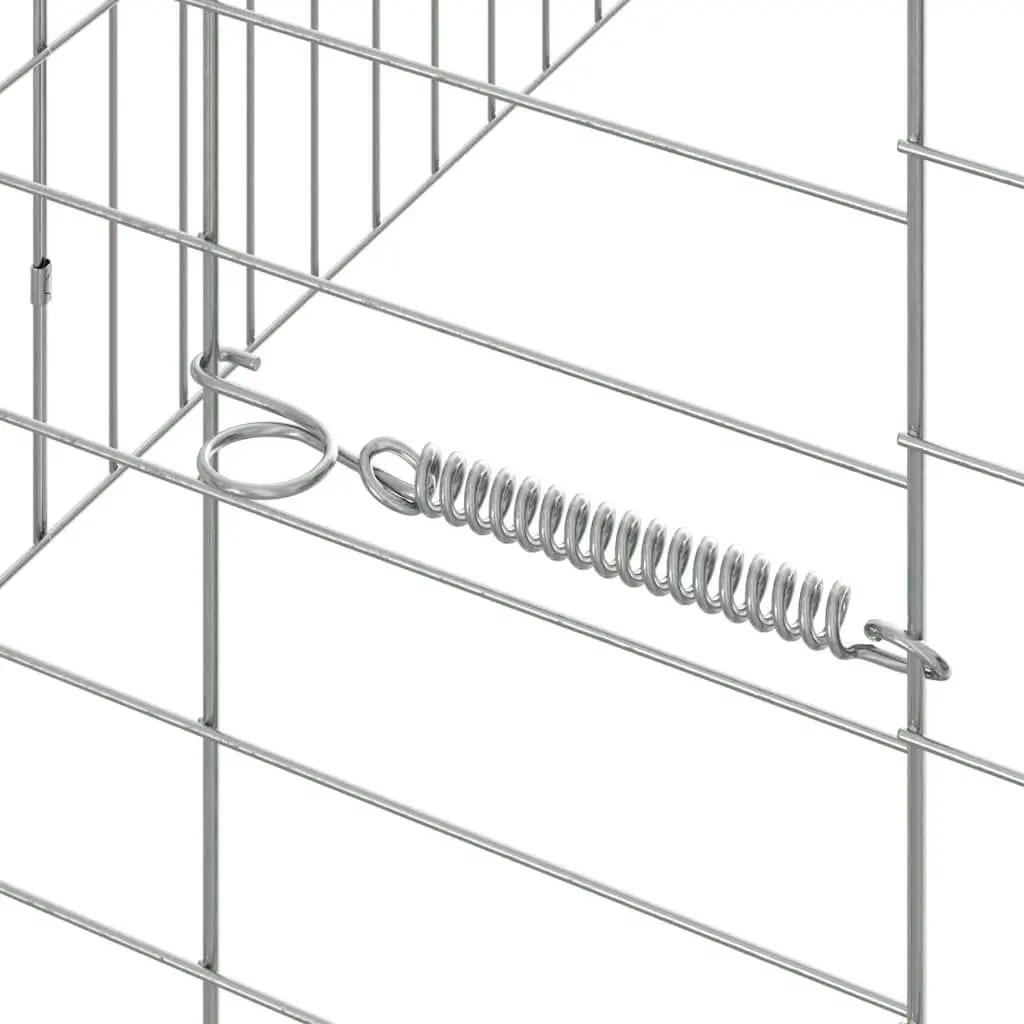 Rabbit Cage Outdoor Habitat 200x78x78cm Silver Galvanised Steel