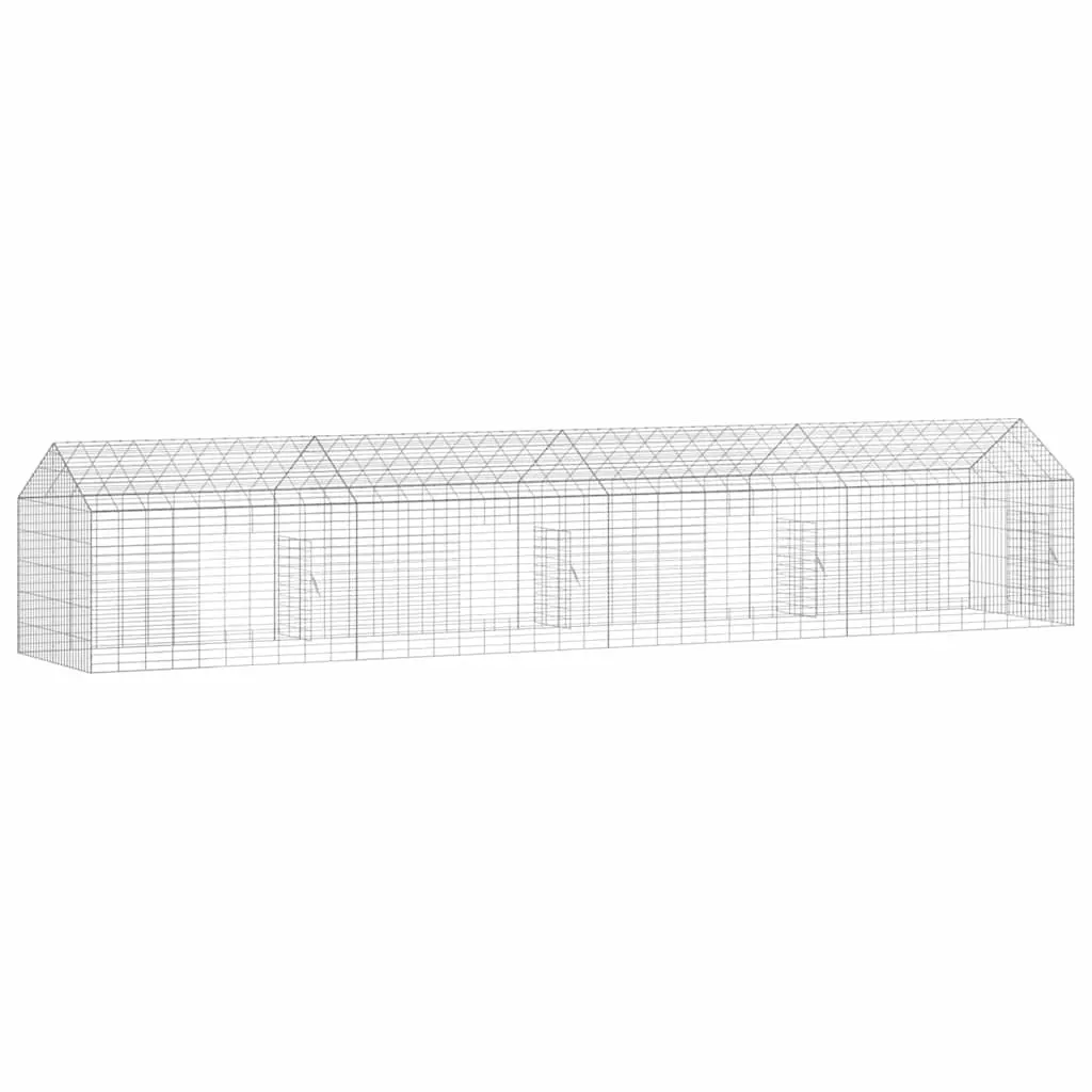 Rabbit Cage Outdoor Silver 400x78x78cm Galvanised Steel Garden Hutch Enclosure