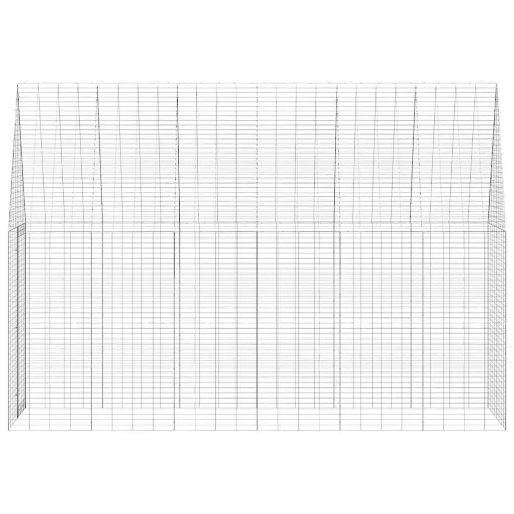 Outdoor Cage for Small Animals Galvanised Steel 300x100x210cm Silver Habitats for Rabbits Guinea Pigs and Hamsters