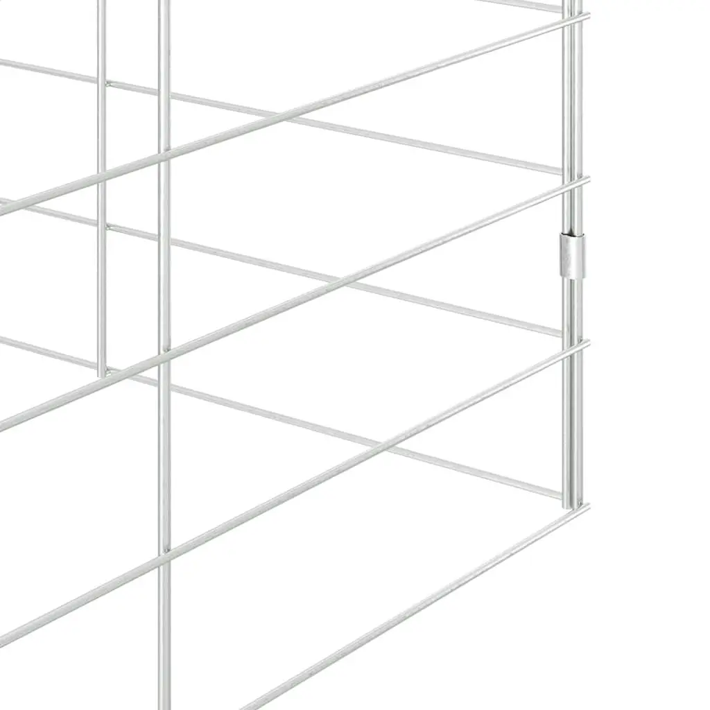 Outdoor Cage for Small Animals Galvanised Steel 300x100x210cm Silver Habitats for Rabbits Guinea Pigs and Hamsters