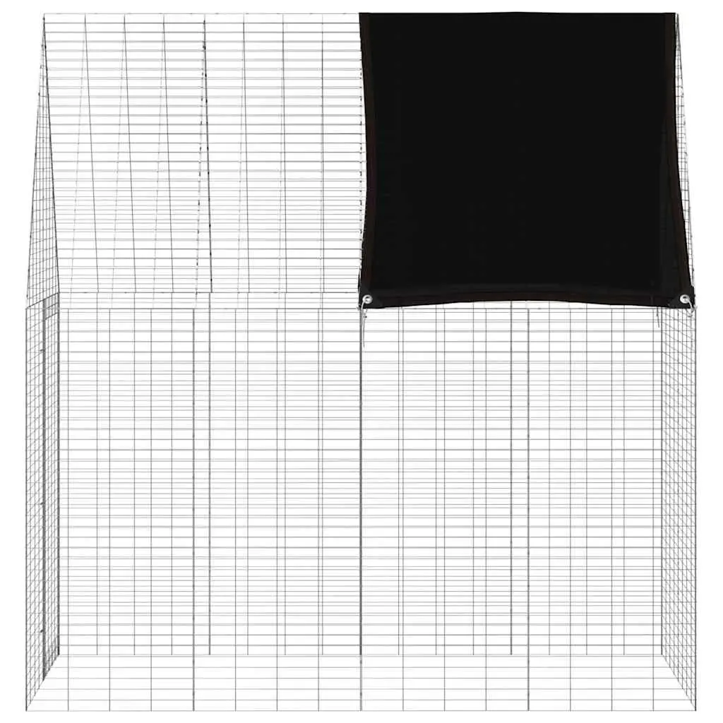 Small Animal Habitat Cage Outdoor Galvanised Steel Silver 200x100x210cm