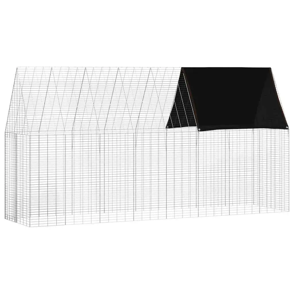 Rabbit Cage Outdoor Habitat 400 x 100 x 210 cm Silver