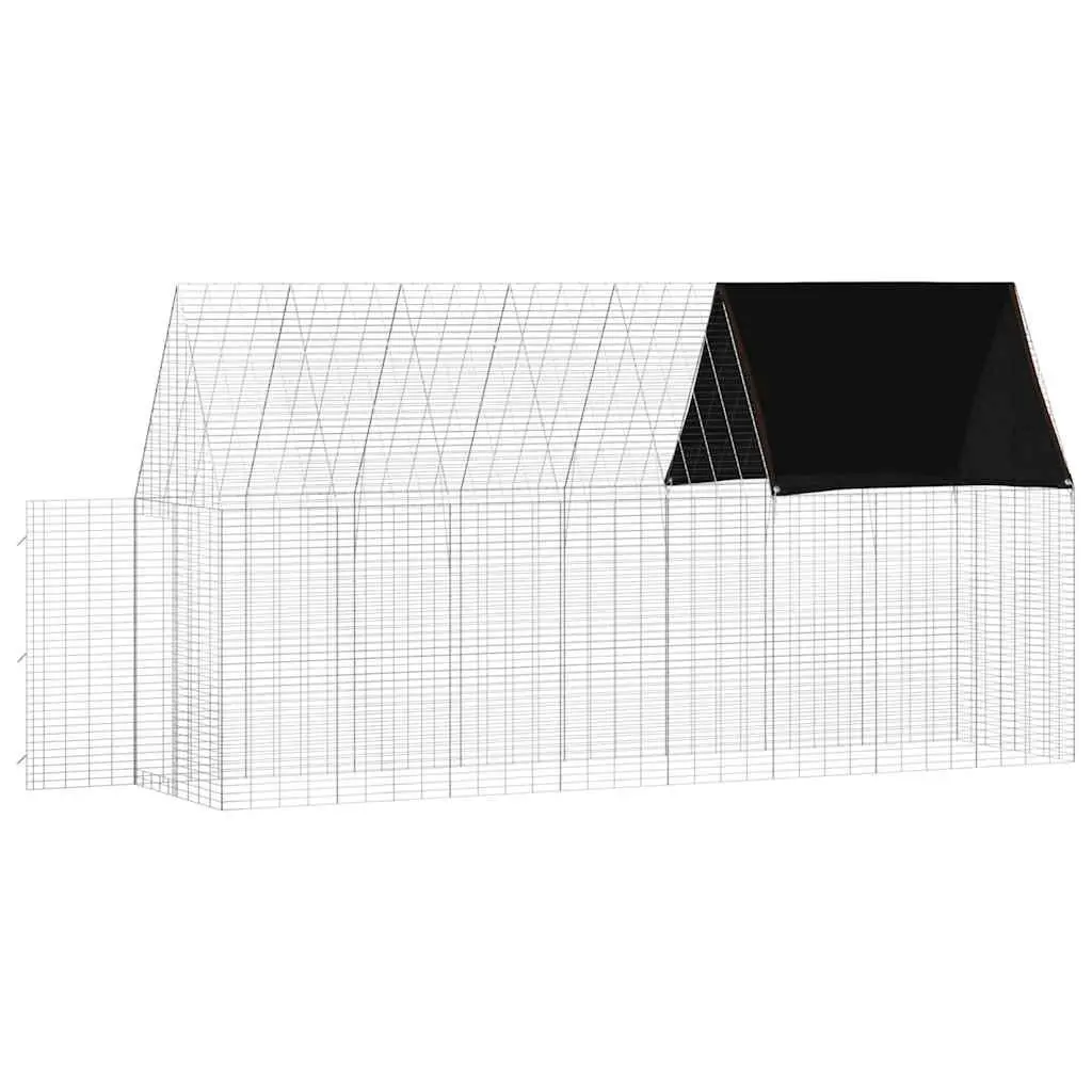 Rabbit Cage Outdoor Habitat 400 x 100 x 210 cm Silver
