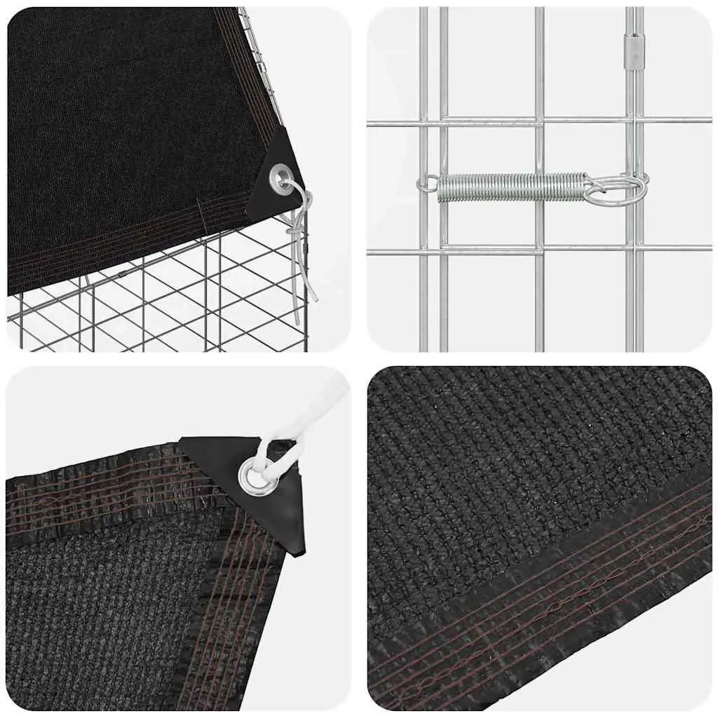 Rabbit Cage Outdoor Habitat 400 x 100 x 210 cm Silver