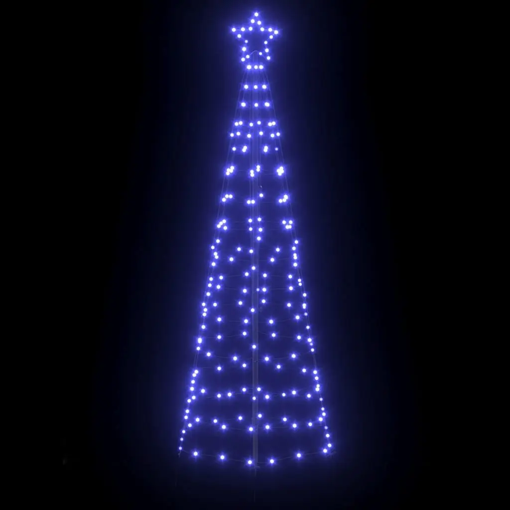 LED Christmas Tree Indoor Outdoor 250cm Blue with Ground Spikes 8 Flash Modes