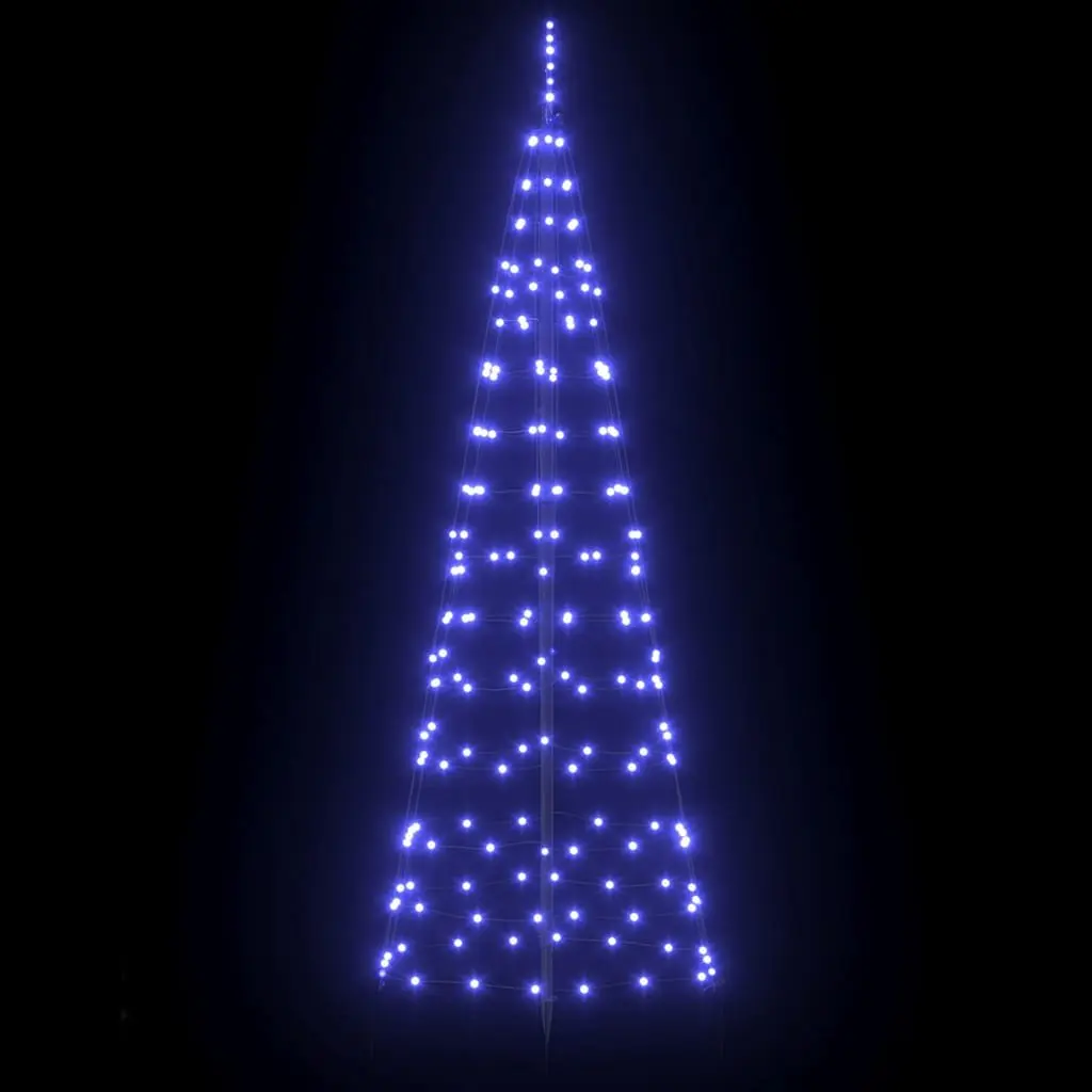LED Christmas Tree Indoor Outdoor 250cm Blue with Ground Spikes 8 Flash Modes