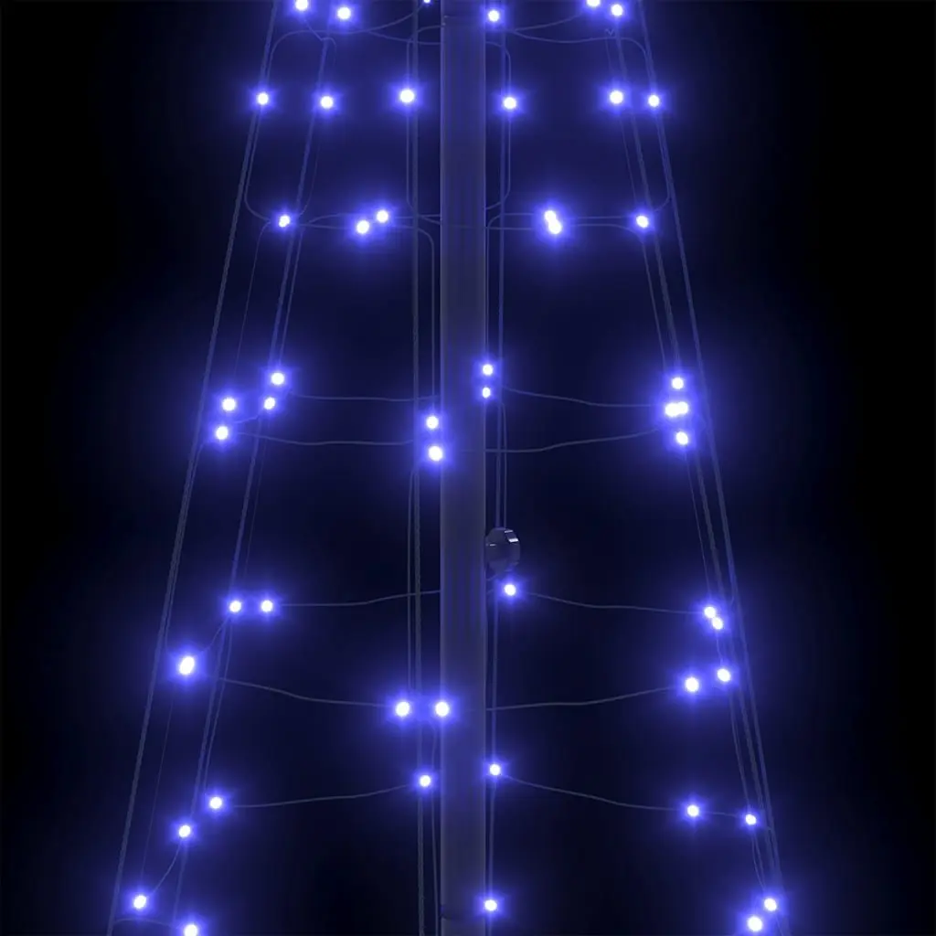 LED Christmas Tree Indoor Outdoor 250cm Blue with Ground Spikes 8 Flash Modes