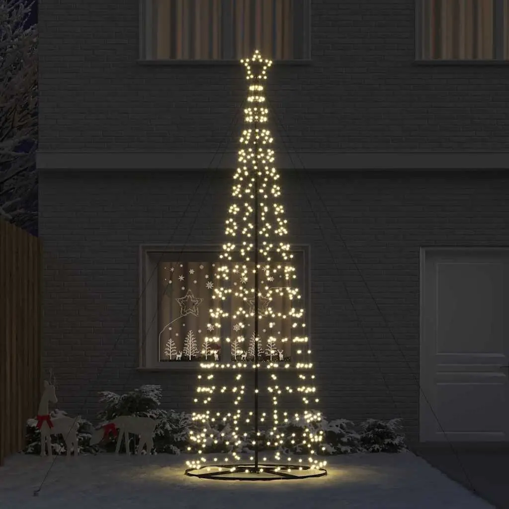 LED Christmas Tree Warm White 138x138x400cm Modern Decor 8 Flash Modes Iron