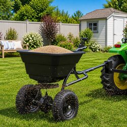 Reliable Black Lawn Spreader for Home Gardening