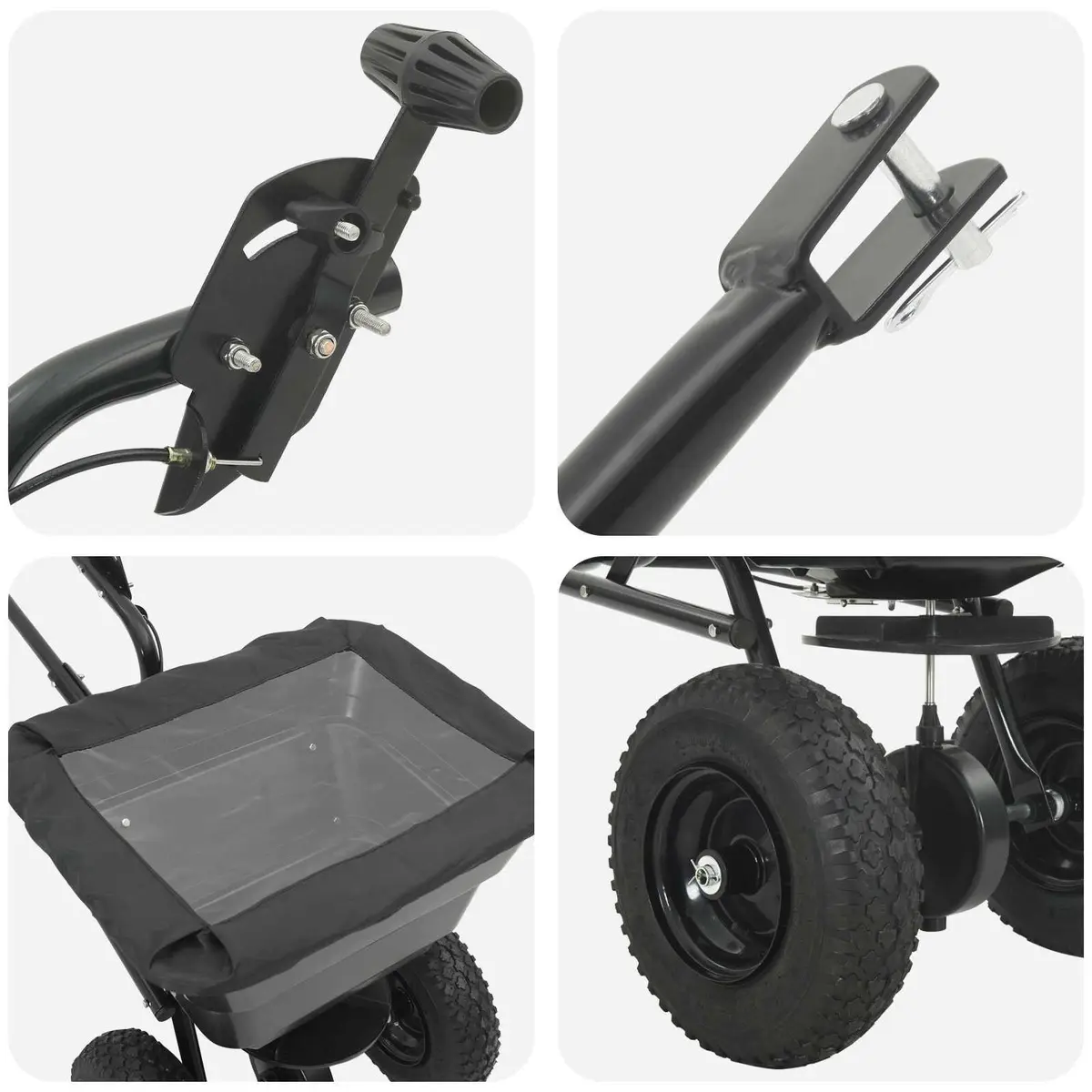 Black Lawn Spreader for Home Gardening