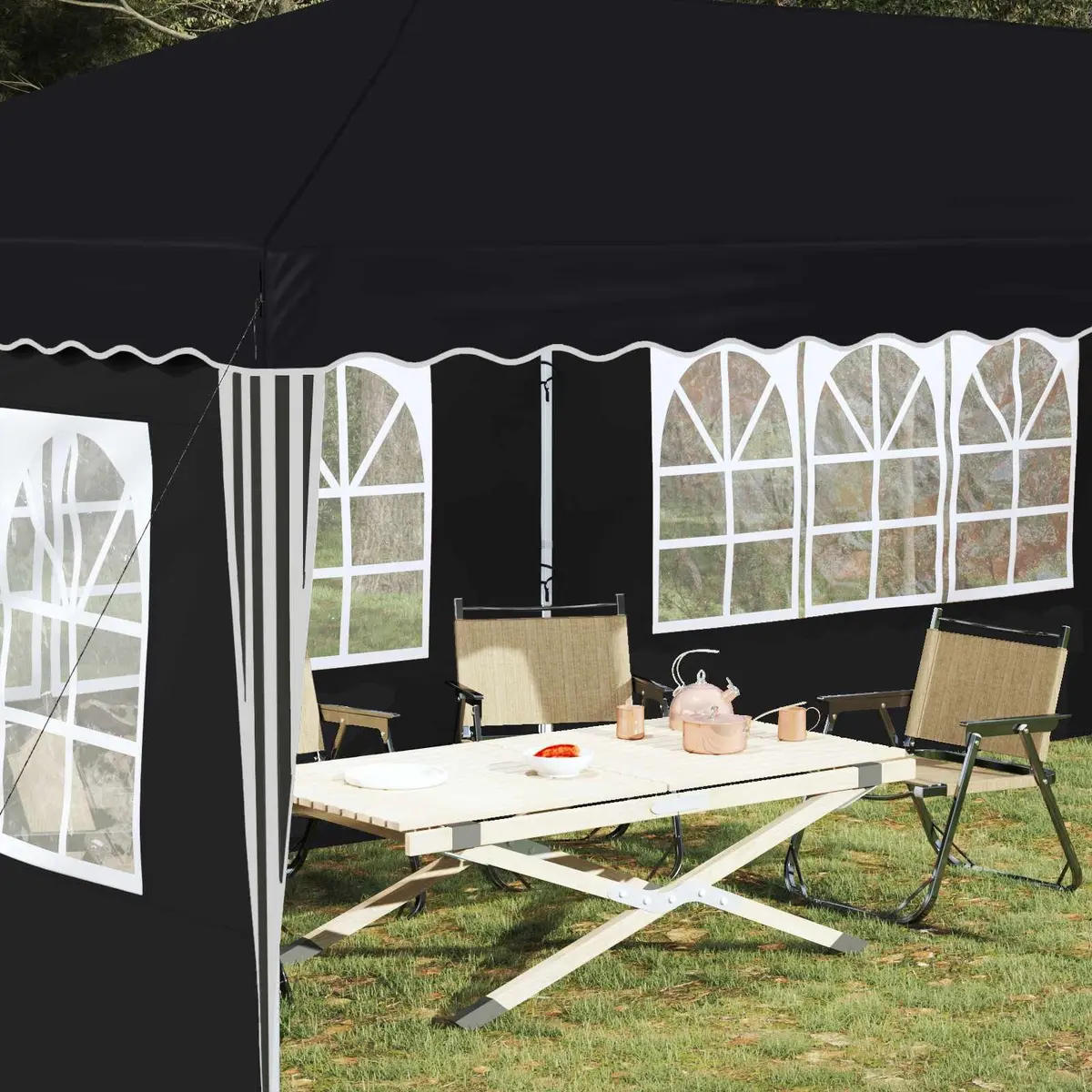 Pop-up Party Tent Outdoor Garden Canopy 575x289x245cm Anthracite