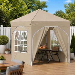 Pop-up Party Tent 192x192cm Outdoor Canopy Gazebo Waterproof UV Resistant Cream