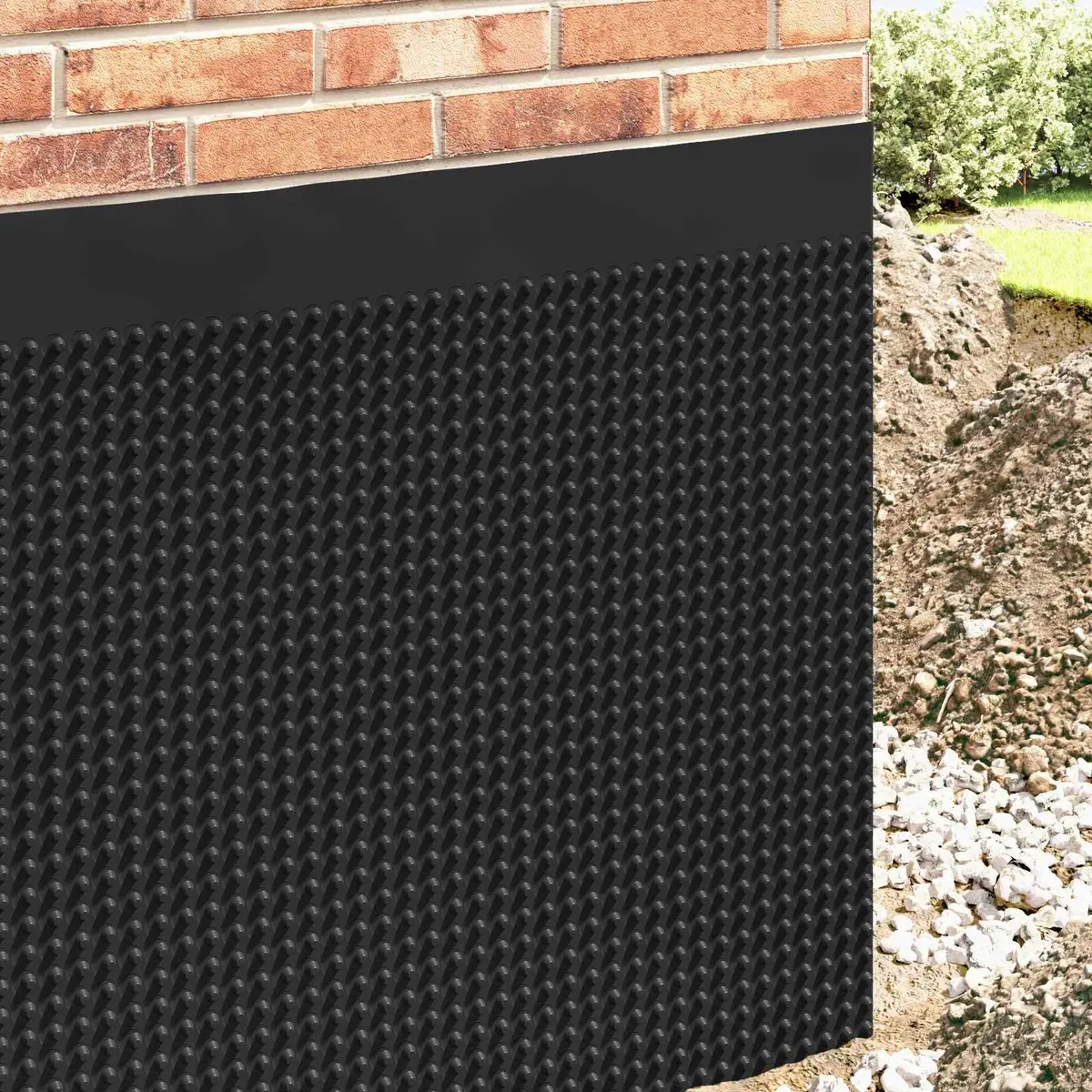 Dimpled Drainage Sheet Water Management 0.5 x 20 m Black