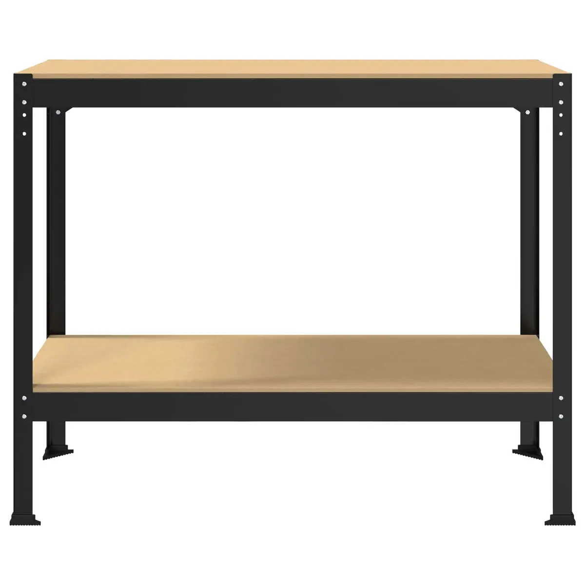 Workbench Black Engineered Wood Metal Frame 115 x 55 x 91 cm Pegboard Drawer