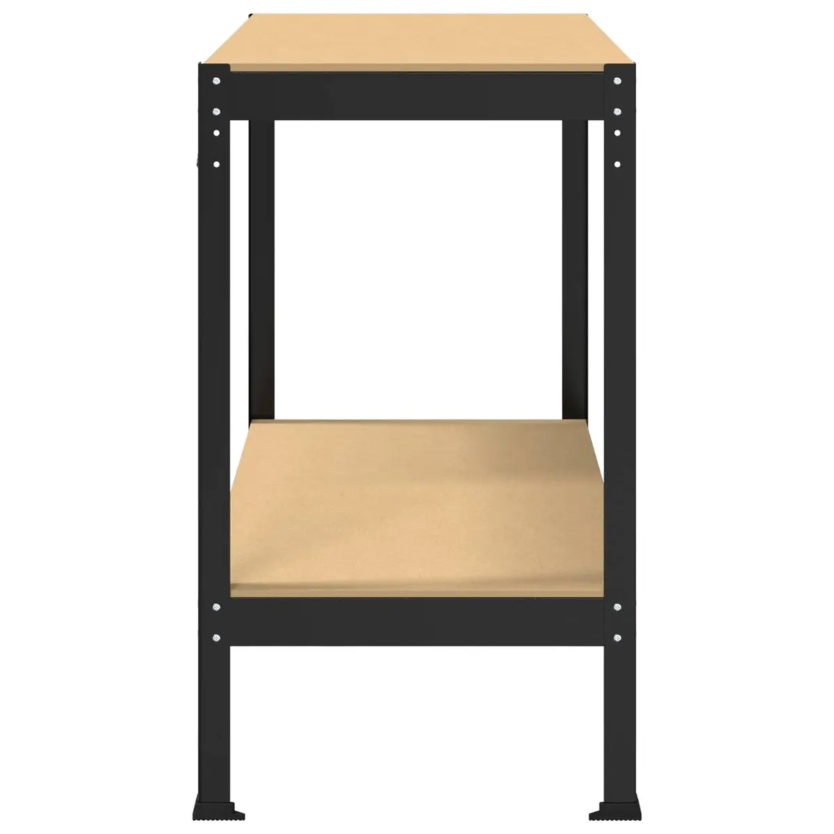 Workbench Black Engineered Wood Metal Frame 115 x 55 x 91 cm Pegboard Drawer