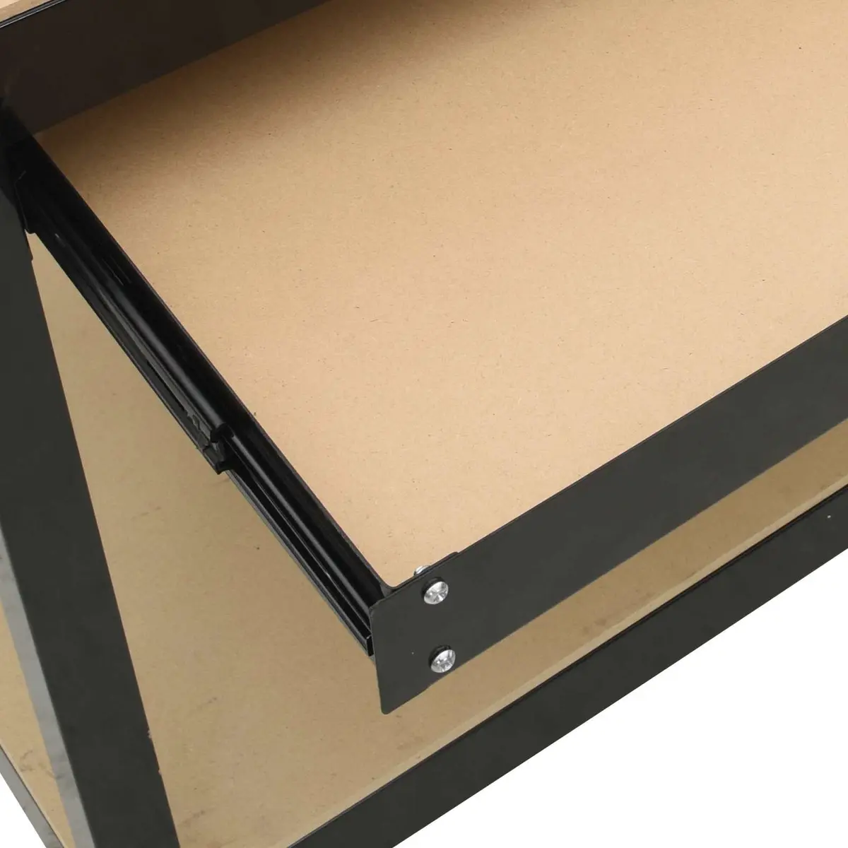 Workbench Black Engineered Wood Metal Frame 81 x 41 x 145 cm