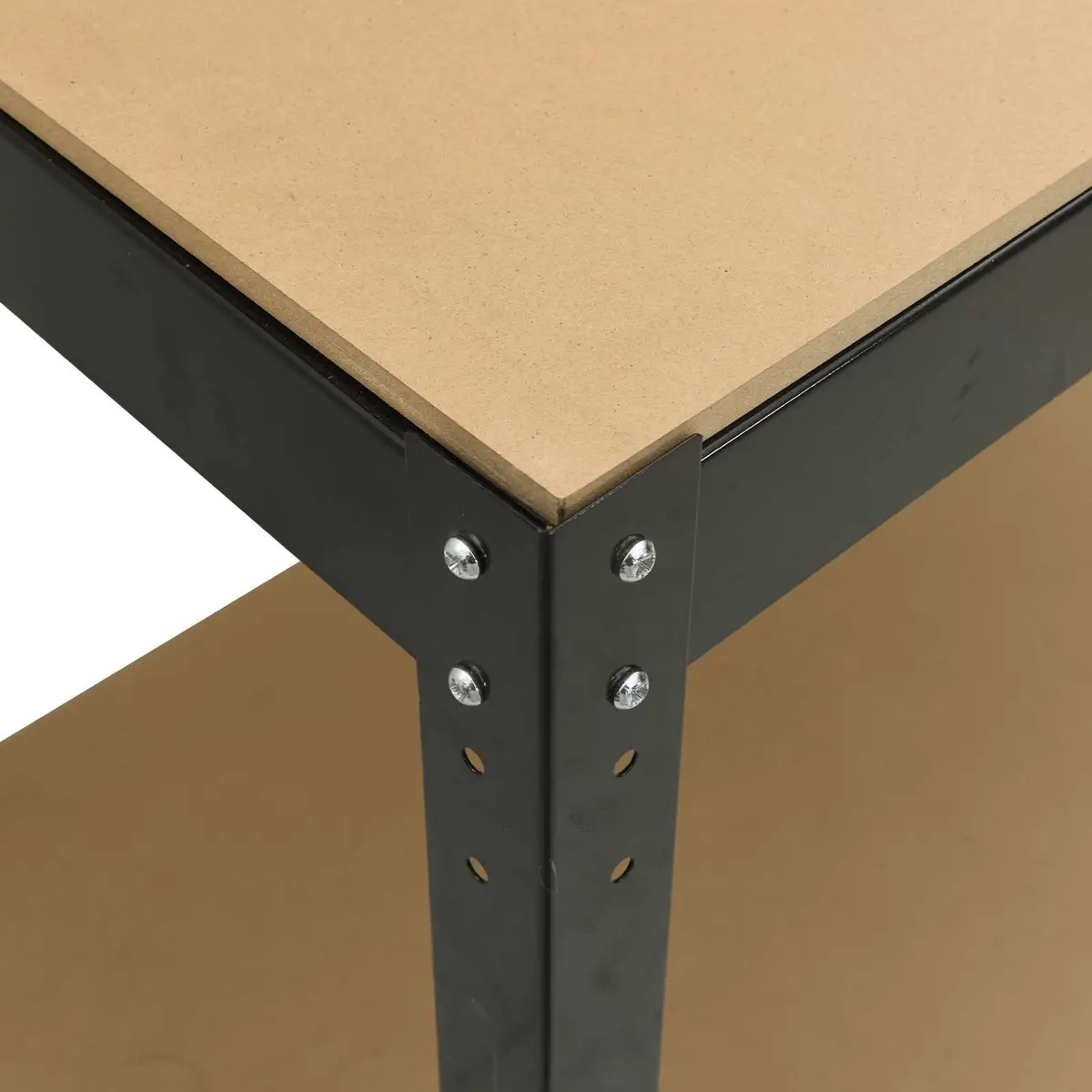 Workbench Black 81 x 41 x 145 cm Engineered Wood Metal Frame Pegboard Drawer