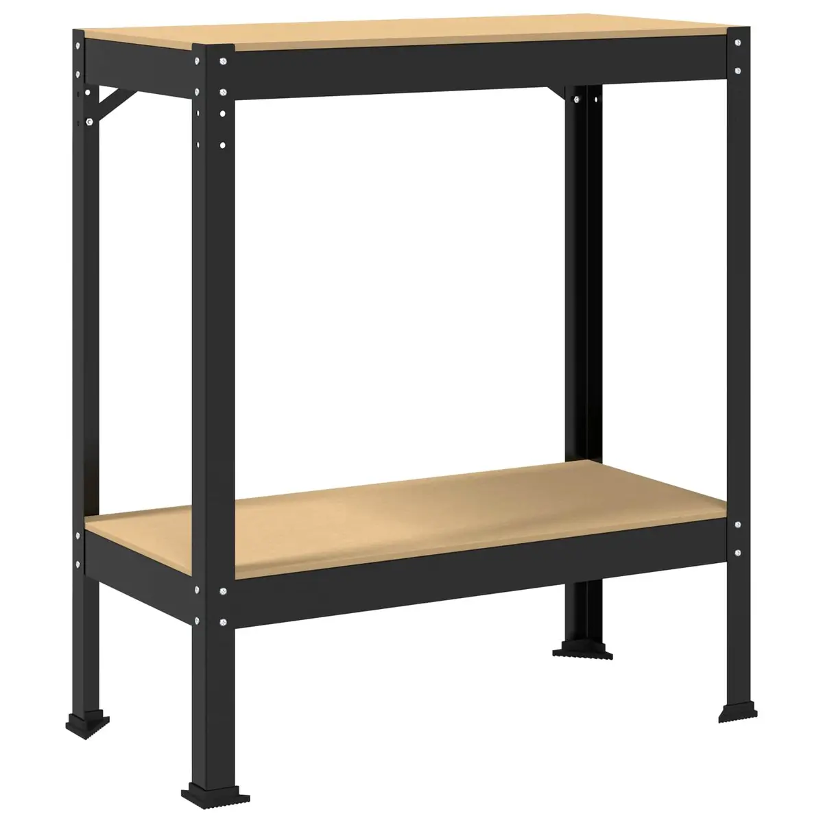 Workbench Black Engineered Wood Metal 81 x 41 x 91 cm Tool Storage