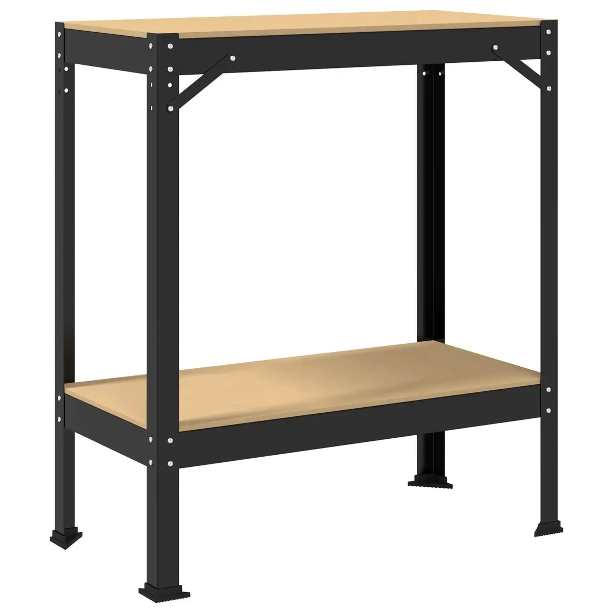 Workbench Black Engineered Wood Metal 81 x 41 x 91 cm Tool Storage